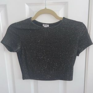 Garage Crop Top - Black Sparkly